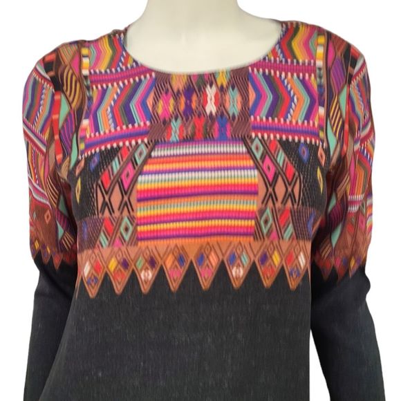 Cynthia Vincent Boho Tribal Print Mini Dress size XS - Picture 4 of 8